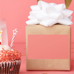 Korallenrosa Rechteckiger Aufkleber