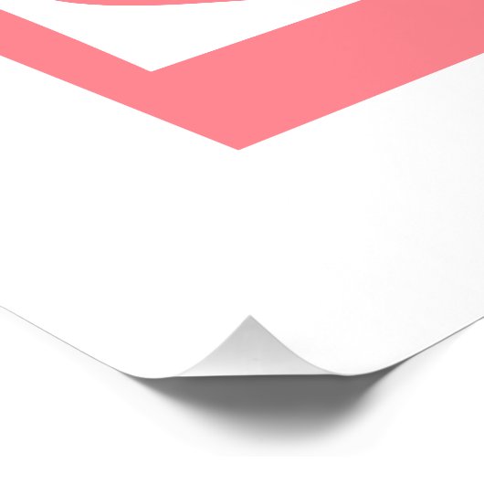 Korallenrosa Retro-LIEBE Typografie mit Herz Poster (Ecke)