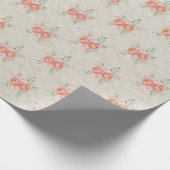 Korallenrosa Roségold-Blumenmuster Geschenkpapier (Ecke)