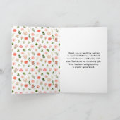 Korallenrosa Rote Rosen Brautparty Dankeskarte (Innenseite)
