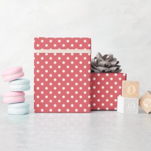 Korallenrosa rote Tupfen Muster Geschenk Geschenkpapier