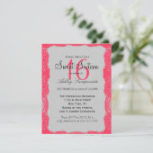 Korallenrosa Schnürbart und Schiefergrau Einladung (Stehend Vorderseite)