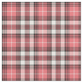 Korallenrosa, Schwarz und Weiß Kariert Stoff