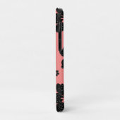 Korallenrosa Schwarzer Funkeln Glitzer Blume Case-Mate iPhone Hülle (Hinten/Links)