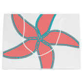 Korallenrosa Starfish Weiße große Geschenktasche Große Geschenktüte (Vorderseite)