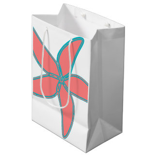 Korallenrosa Starfish Weißes mitteles Geschenktüte