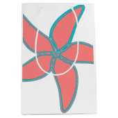 Korallenrosa Starfish Weißes mitteles Geschenktüte (Vorderseite)