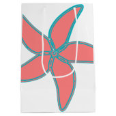 Korallenrosa Starfish Weißes mitteles Geschenktüte (Rückseite)