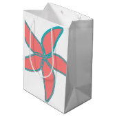 Korallenrosa Starfish Weißes mitteles Geschenktüte (Rückseite Schrägansicht)