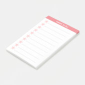 Korallenrosa Sterne Post-it Klebezettel (angewinkelt)