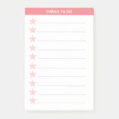 Korallenrosa Sterne Post-it Klebezettel (Vorderseite)