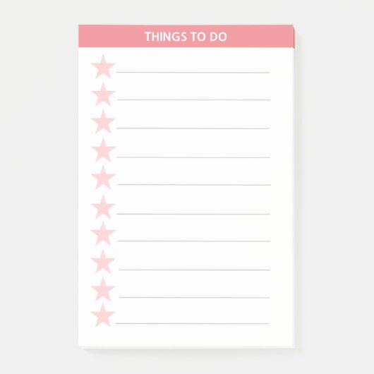 Korallenrosa Sterne Post-it Klebezettel (Vorderseite)