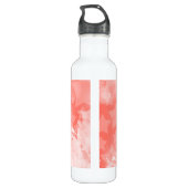Korallenrosa Sternmuster Moderner Chic Monogram Na Edelstahlflasche (Rückseite)
