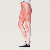 Korallenrosa Sternmuster Weiße Farbe Moderner Chic Leggings (Links)