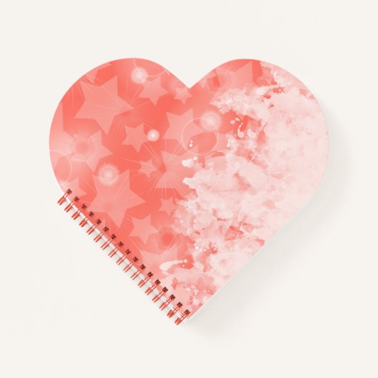 Korallenrosa Sternmuster Weiße Farbe Moderner Chic Notizblock (Vorderseite)