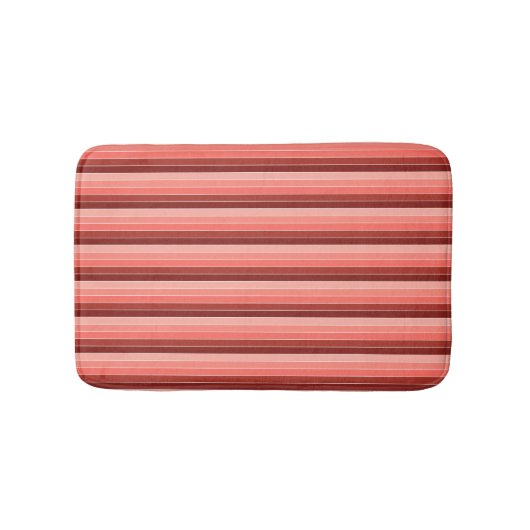 Korallenrosa Streifen Badematte (Vorderseite)