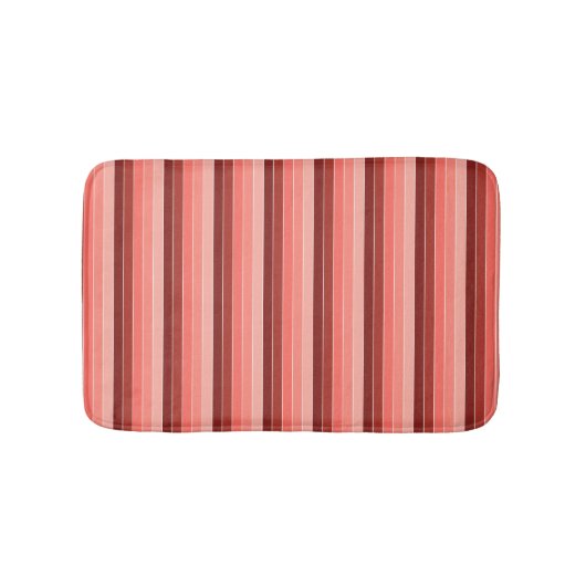 Korallenrosa Streifen Badematte (Vorderseite)
