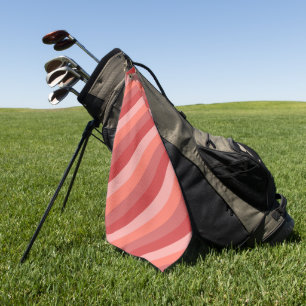 Korallenrosa Streifen Golfhandtuch