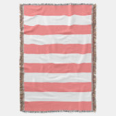 Korallenrosa Streifen Muster Decke (Vorderseite Vertikal)