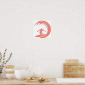 Korallenrosa Surfing Poster (Küche)