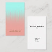 Korallenrosa Türkis Blaue Streifen Visitenkarte (Vorne/Hinten)