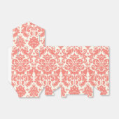 Korallenrosa und Elfenbeinfarben Elegantes Damaske Geschenkschachtel (Ungefaltet)