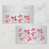 Korallenrosa und graue Platzkarte (Vorne/Hinten)