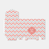 Korallenrosa und Graues Zickzack Muster mit Monogr Geschenkschachtel (Ungefaltet)