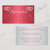 Korallenrosa und Grauflorale Hochzeitskarte Begleitkarte (Vorne/Hinten)