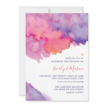 Korallenrosa und Lila Hochzeit mit Abstrakter Wass