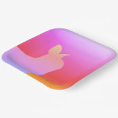 Korallenrosa und Mauve Pappteller (Gewinkelt)