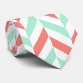 Korallenrosa und Minzgrün Krawatte (Gerollt)