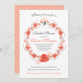 Korallenrosa und orangefarbenes Brautparty Einladung (Vorne/Hinten)