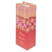 Korallenrosa und -pfirsiche geschenktüte für weinflaschen (Vorderseite Schrägansicht)