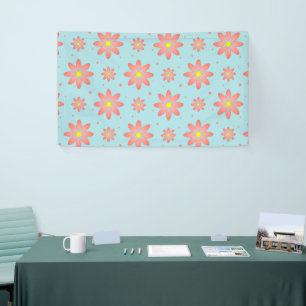 Korallenrosa und pulverblau delikate, daisate Blum Banner