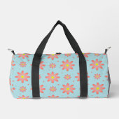Korallenrosa und pulverblau delikate, daisate Blum Duffle Bag (Vorderseite)