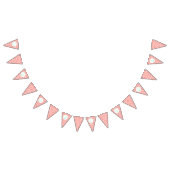 Korallenrosa und Weiß Zickzack mit Minze Nautic Wimpelkette (Alle)