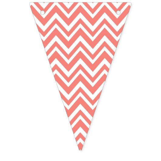 Korallenrosa und Weiß Zickzack mit Minze Nautic Wimpelkette (Zweite Fahne)