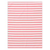 Korallenrosa und Weiße Streifen Tischdecke (Vorderseite)