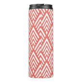 Korallenrosa und Weißer Deko Pfeile mit Anfangsbuc Thermosbecher (Rückseite)