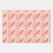 Korallenrosa und weißes, marmorähnliches Fließmust Geschenkpapier Set (Vorderseite)