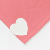 Korallenrosa und Weißherz Personalisiert Fleecedecke (Ecke)