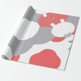 Korallenrosa Weiße und Graue Abstrakte Kunst Geschenkpapier
