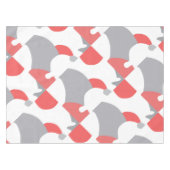 Korallenrosa Weiße und Graue Abstrakte Kunst Tischdecke (Vorderseite (Horizontal))