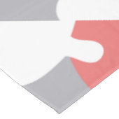 Korallenrosa Weiße und Graue Abstrakte Kunst Tischdecke (Schrägansicht)