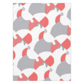 Korallenrosa Weiße und Graue Abstrakte Kunst Tischdecke (Vorderseite)