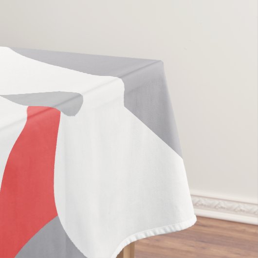 Korallenrosa Weiße und Graue Abstrakte Kunst Tischdecke (Beispiel)