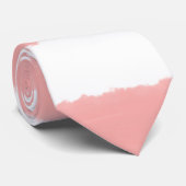 Korallenrosa Weiße Wasserfarben Streifen Krawatte (Gerollt)