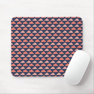 Korallenrosa Wolken Linien Navy Blue Lined Geometr Mousepad