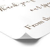 Korallenrosen und Goldfolien-Gastgeschenk Hochzeit Poster (Ecke)